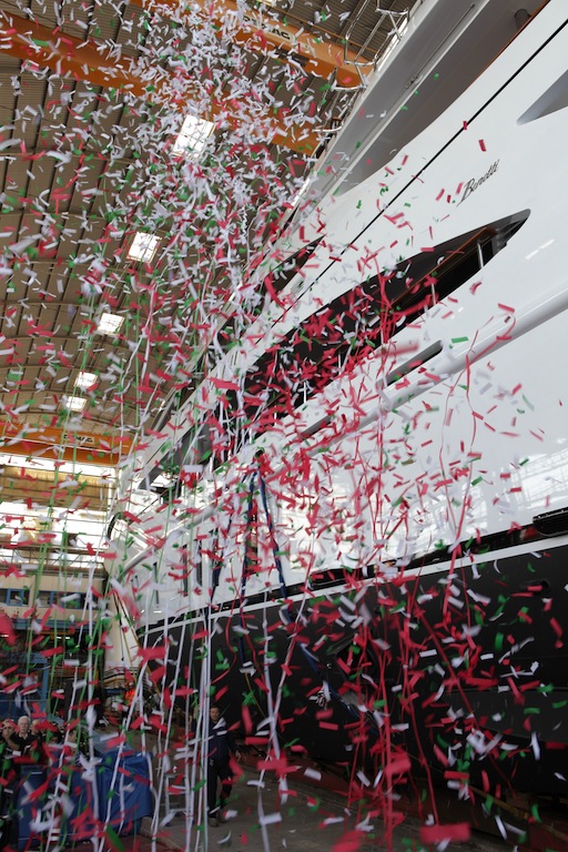 Launch ceremony of DOMANI at Benetti Shipyard
