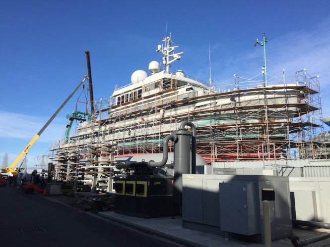 ALUCIA under refit in New Zealand by Diverse Projects in 2016