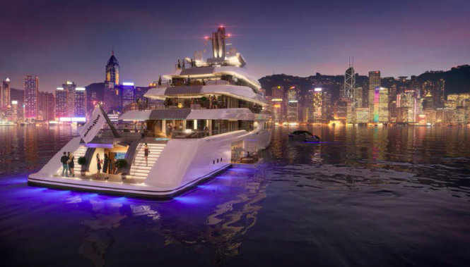 BV80 superyacht by Blohm und Voss - rendering by Eidsgaard