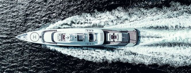 Superyacht SILVER FAST from above