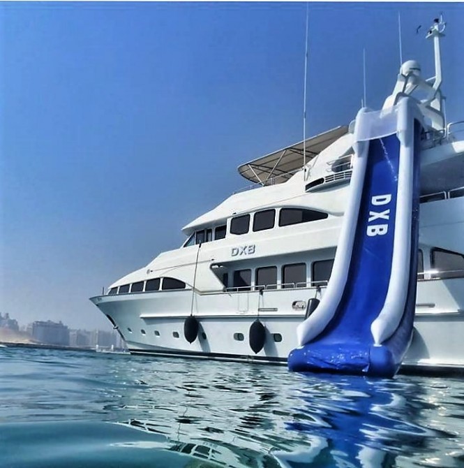 Exterior of luxury yacht DXB