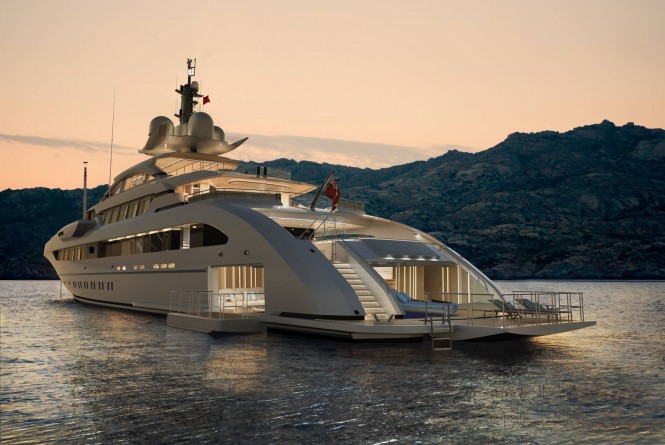 Kometa at dawn (70m alu) by Heesen Yachts