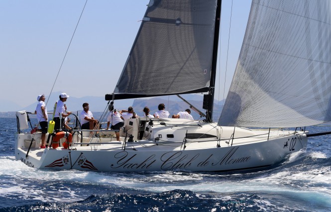 The J111 Yacht Club de Monaco skippered by Jacopo Carrain from the YCM with three young sailors from the Sports Section on arrival. Photo credit: Andrea Carloni