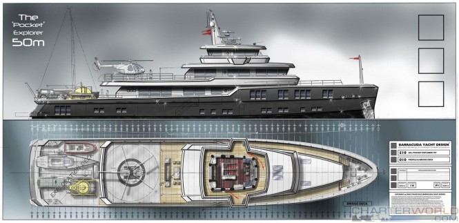 Barracuda 50m 'Pocket' Explorer 19-External Profile  Bridge Deck