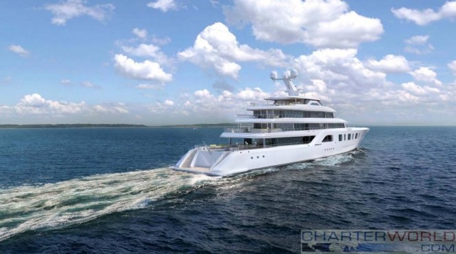 Sinot Exclusive Yacht Design - Superyacht Aquarius or Project Touchdown renderings - stern
