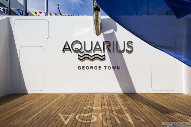 Superyacht AQUARIUS at her Launch - Aft Deck - image by Feadship