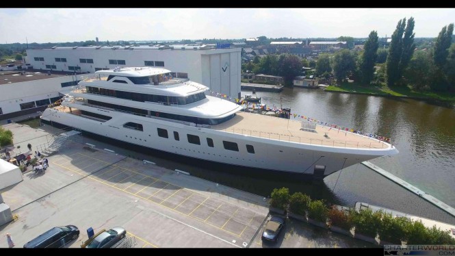 Superyacht AQUARIUS at her Launch - Above View image by Feadship