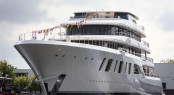 Superyacht AQUARIUS at her Launch - image of bow by Feadship