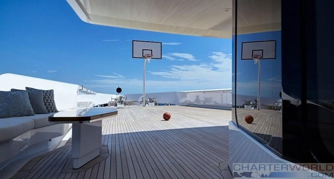 Superyacht Joy Fore deck Basketball Court