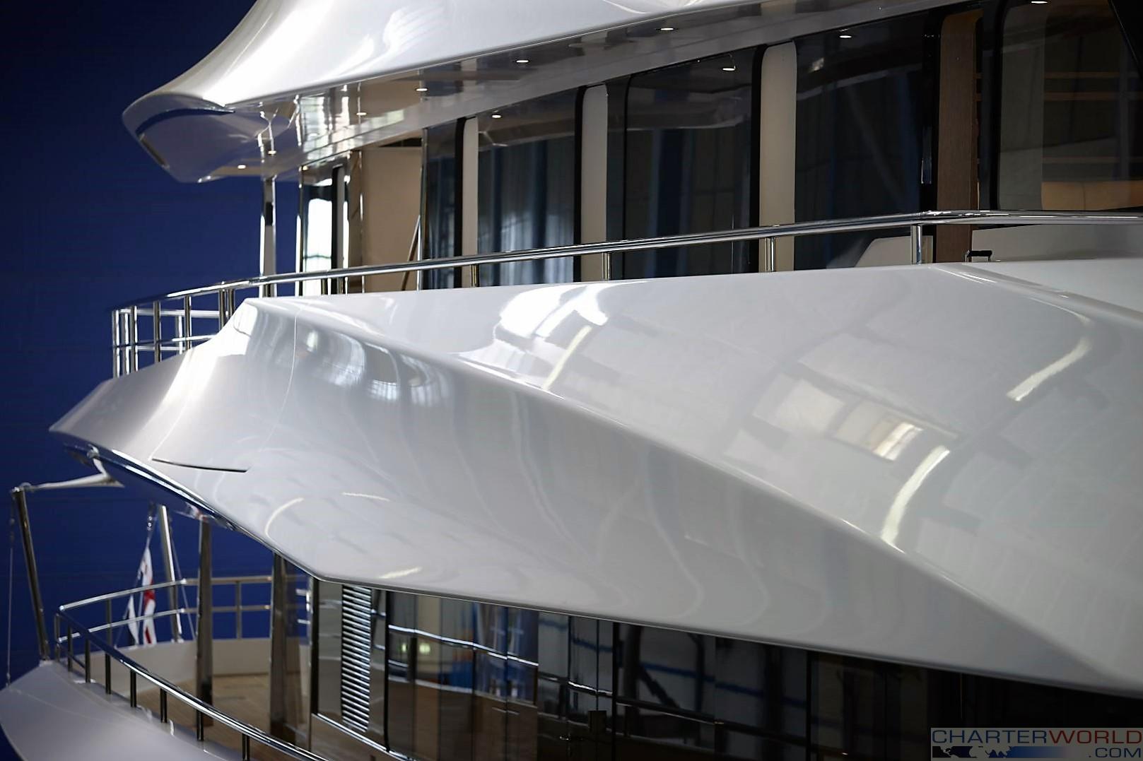 Yacht Joy side fairing detail before launch at Feadship (2) — Yacht