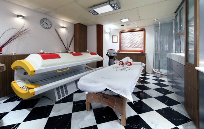 Spa therapy services aboard superyacht SHERAKHAN