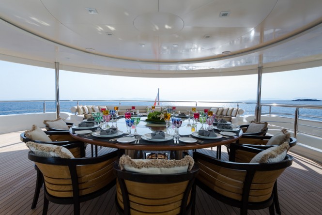 Super Yacht NATALINA A - Bridge deck dining
