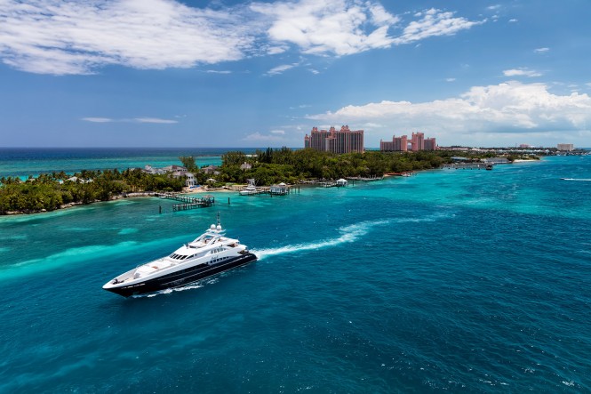 Lady L Luxury Yacht in Nassau. Photo by Alex Galiano