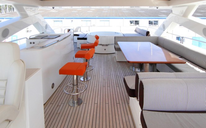 Luxury yacht SIMPLE PLEASURE - Sundeck. Photo credit: Sunseeker Yachts