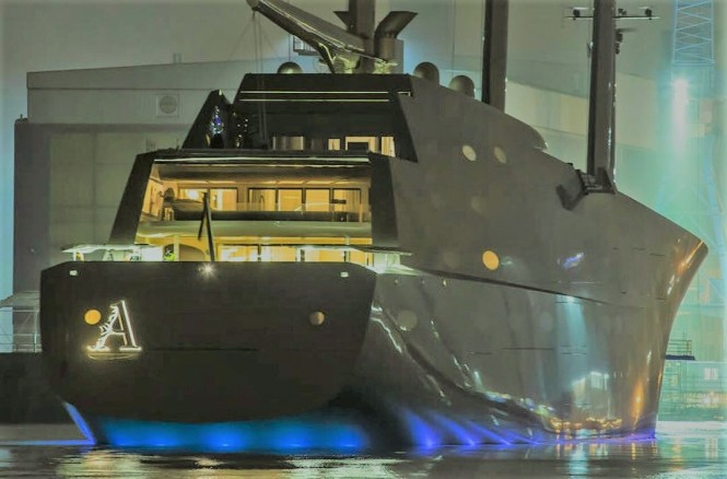 Sailing Yacht A with Underwater lights