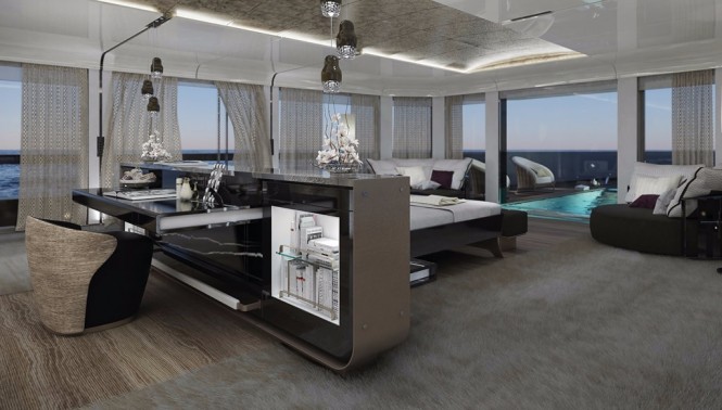 Sarp Yachts concept Aouda, interior design. Photo courtesy of Sarp Yachts
