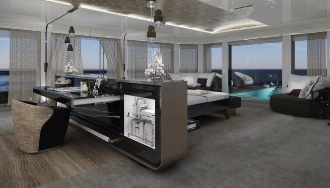 Sarp Yachts concept Aouda, interior design. Photo courtesy of Sarp Yachts