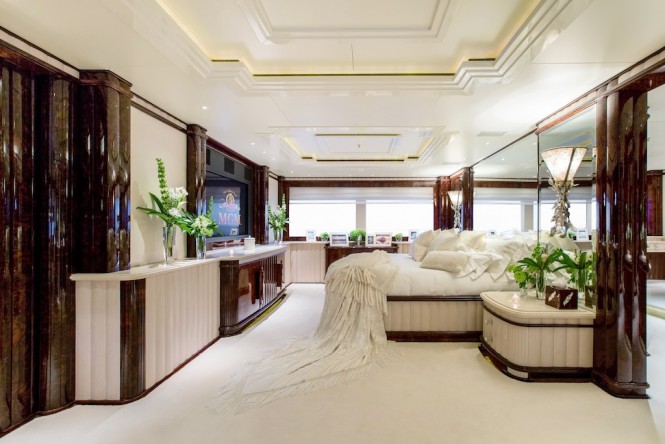 The Master suite aboard luxury yacht LIONESS V