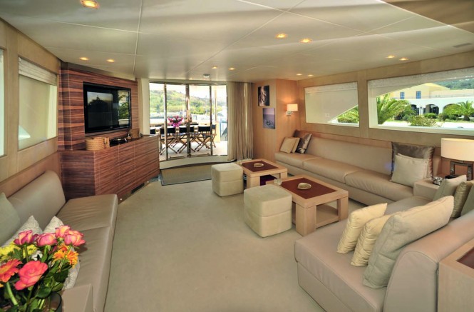Main salon aboard motor yacht ESPRESSO