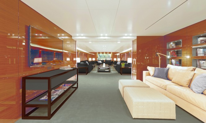 Media room and main salon aboard M/Y SILVER FAST