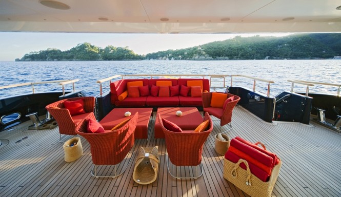 Outdoor lounging aboard the luxurious yacht BARAKA