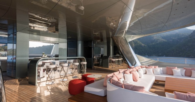Yacht Savannah by Feadship - Outdoor Bar on location in the Turkey - Photography by Jeff Brown