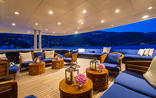 Aft deck aboard superyacht MISCHIEF
