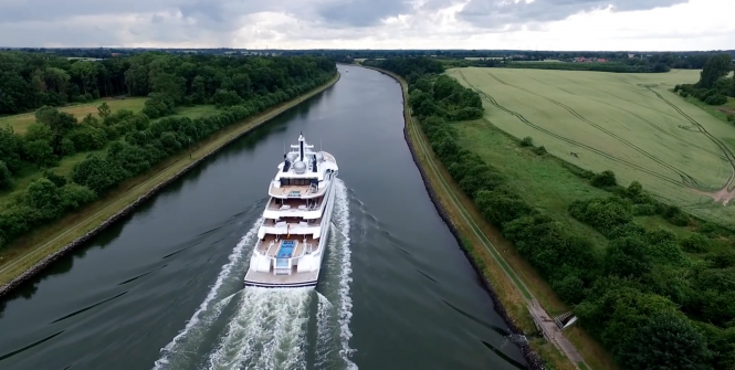 Drone Footage - motor yacht Amadea. Photo credit AS-Flycam-Kiel.de:Andreas Schuster