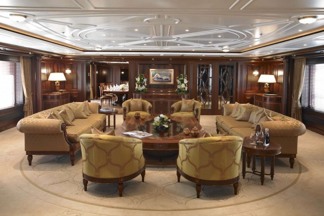 Main salon aboard superyacht ANNA - Photo credit Feadship