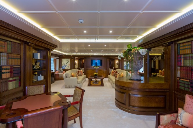 Main salon aboard superyacht CALYPSO