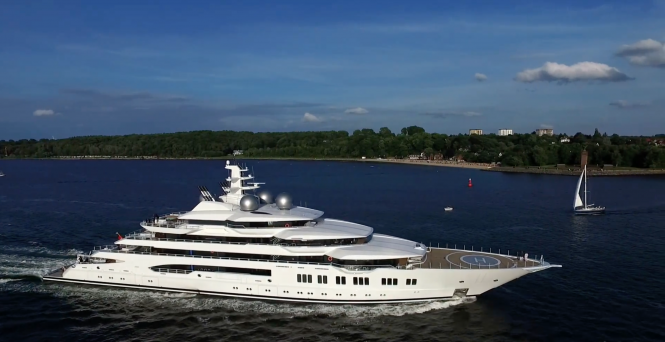 Motor yacht Amadea (ex. project Mistral). Photo credit AS-Flycam-Kiel.de