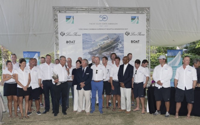 Nilaya won in Class A and overall during the 2017 Loro Piana Caribbean Superyacht Regatta & Rendezvous Photo credit BorlenghiYCCSBIM