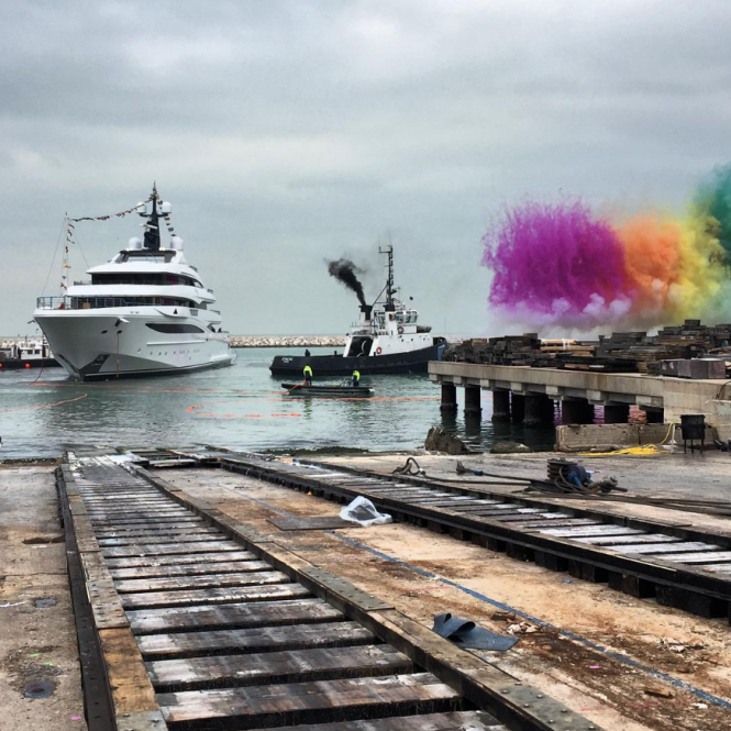 Oficial launch of superyacht Cloud 9. Photo credit @zuccon_international_project