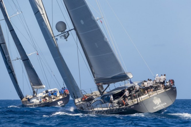 P2 and Ganesha clash in Class B at the Loro Piana Caribbean Superyacht Regatta & Rendezvous 2017.
