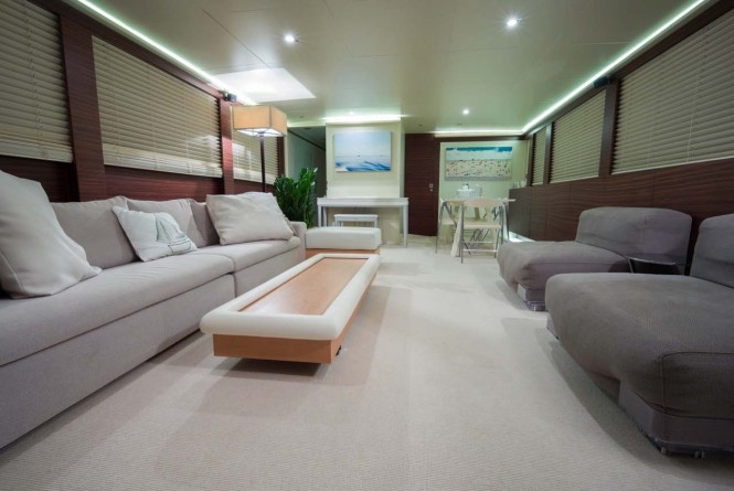 Salon aboard luxury yacht NASHIRA