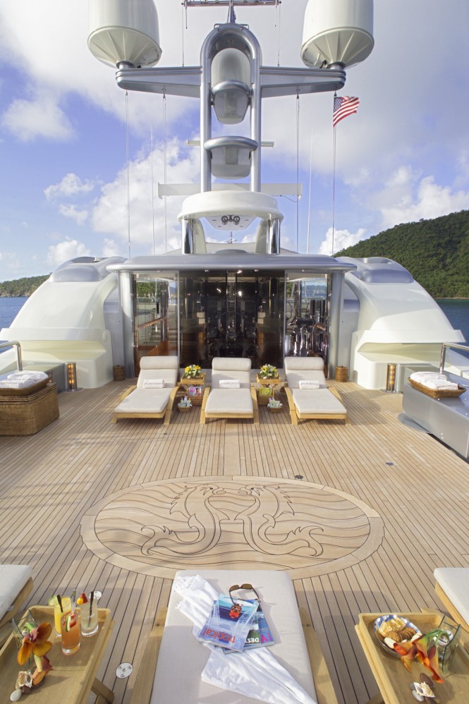 Sundeck aft and gym aboard M/Y CALYPSO