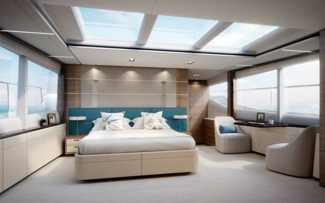 Superyacht KOHUBA - Master suite Image courtesy of Princess Yachts