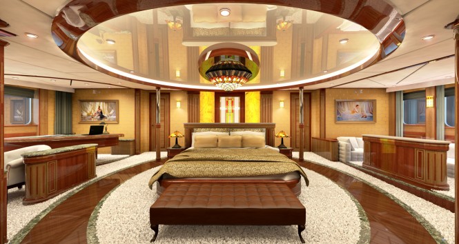 Superyacht LEGEND - Master suite rendering