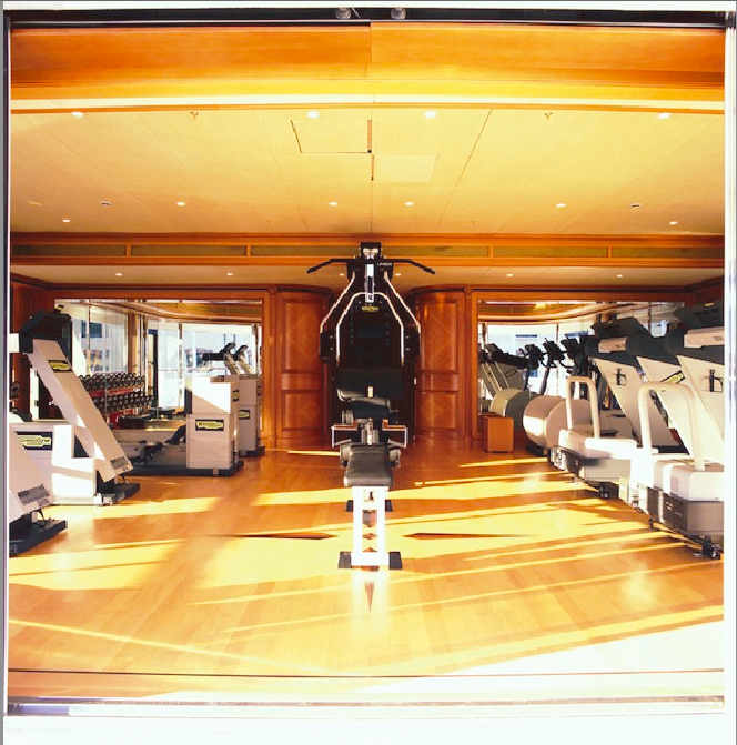 The gym aboard luxury yacht FREEDOM
