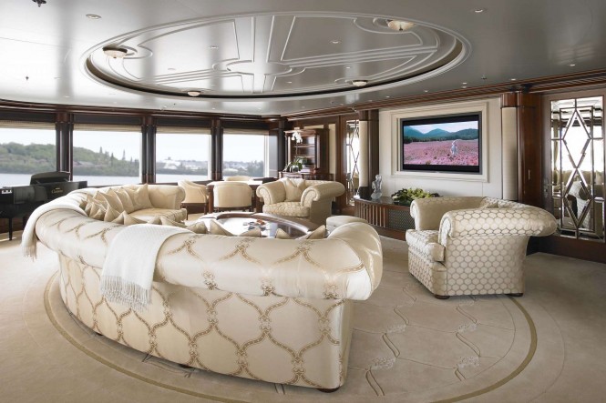 The skylounge and cinema aboard M/Y ANNA - Photo credit Feadship