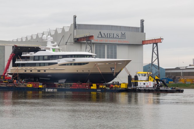 AMELS 180 'LILI' preparing for launch at the Netherlands shipyard