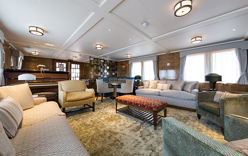 Main salon aboard superyacht MALAHNE