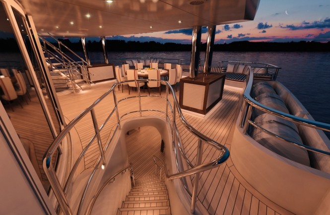 MegaYacht Axioma (ex. Red Square) Upper Deck - Image courtesy of Dunya Yachts