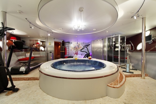 Spa and gym aboard luxury yacht SHERAKHAN