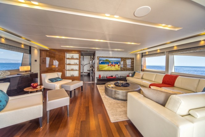 The skylounge aboard luxury yacht ANKA