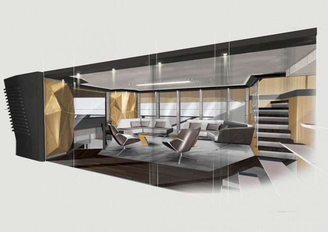 Vripack & Evadne Motor yacht Rock - interior render