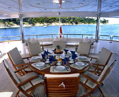 Alfresco dining - Motor yacht WHEELS
