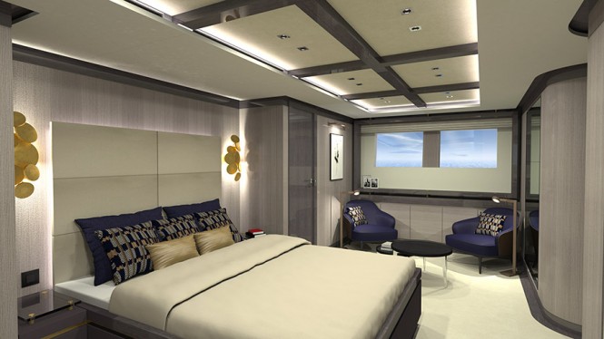 Couach 3700 Sport - rendering - master cabin