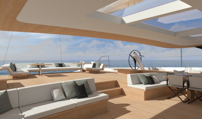 Wally 145 social cockpit