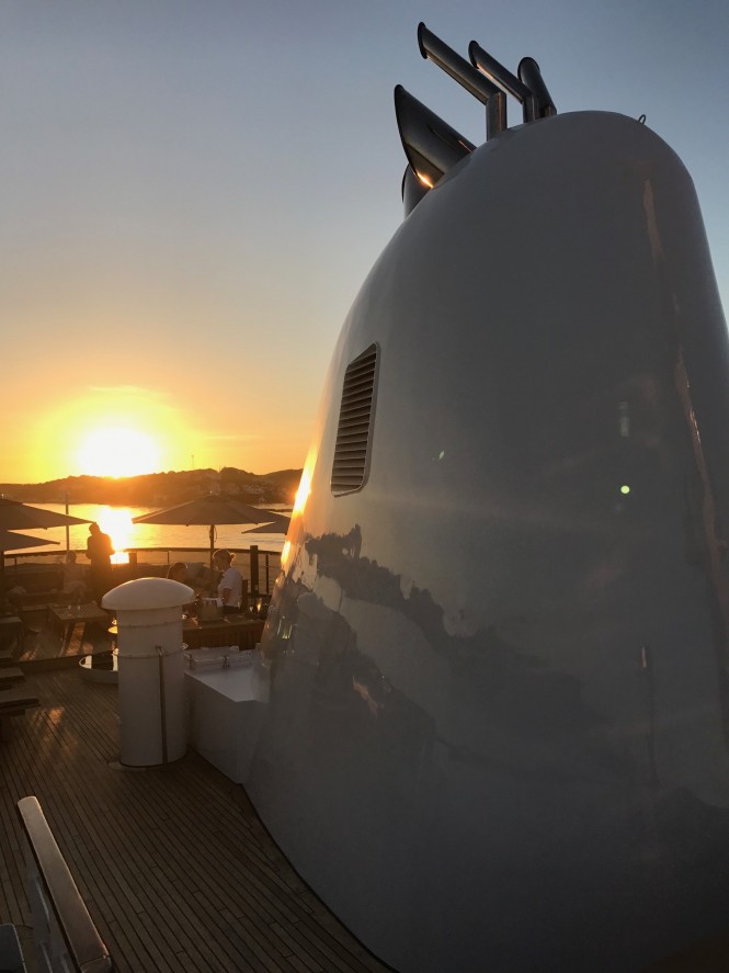 MENORCA - sunset on aft deck - Photo credit Mare e Terra